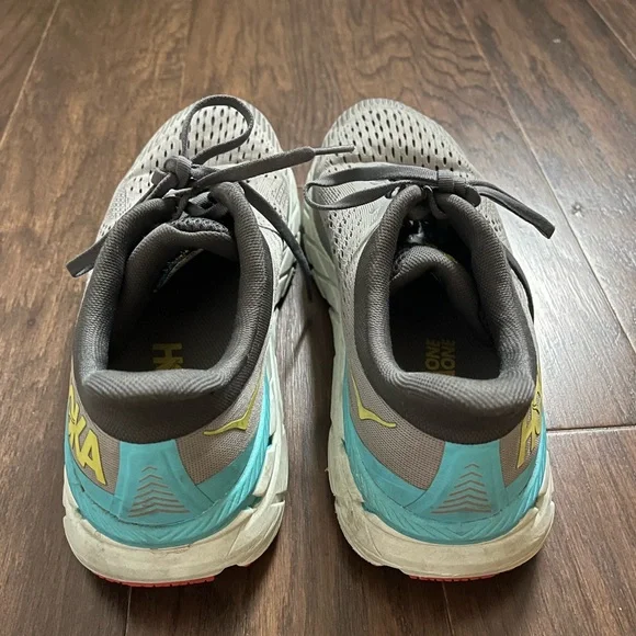 HOKA ONE ONE Clifton 7 Men Road Running Gray Mesh Sneakers Size 9 Men’s - Picture 9 of 12